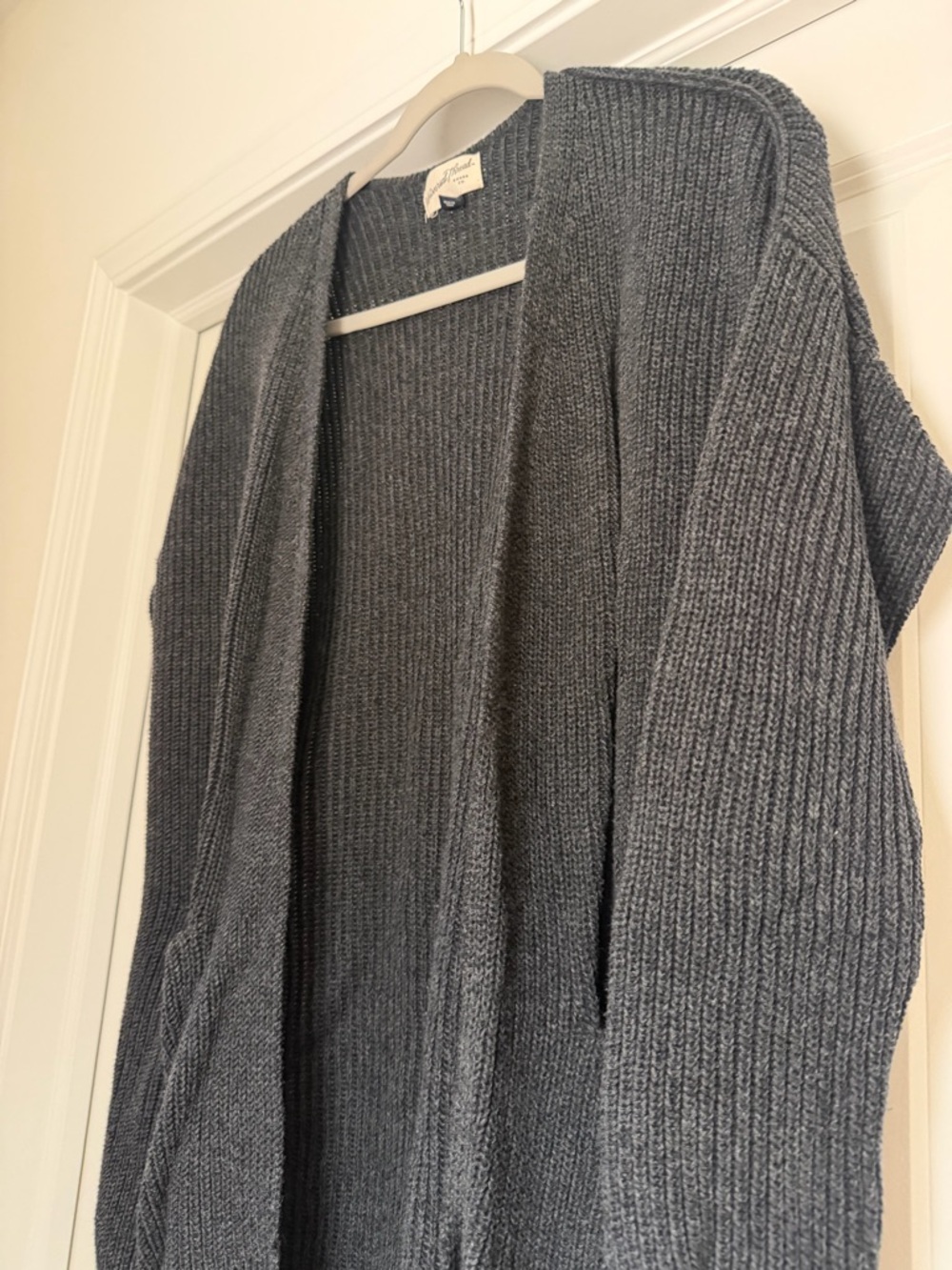 Universal Thread Gray Open-Front Ribbed Cardigan - Picture 2 of 4